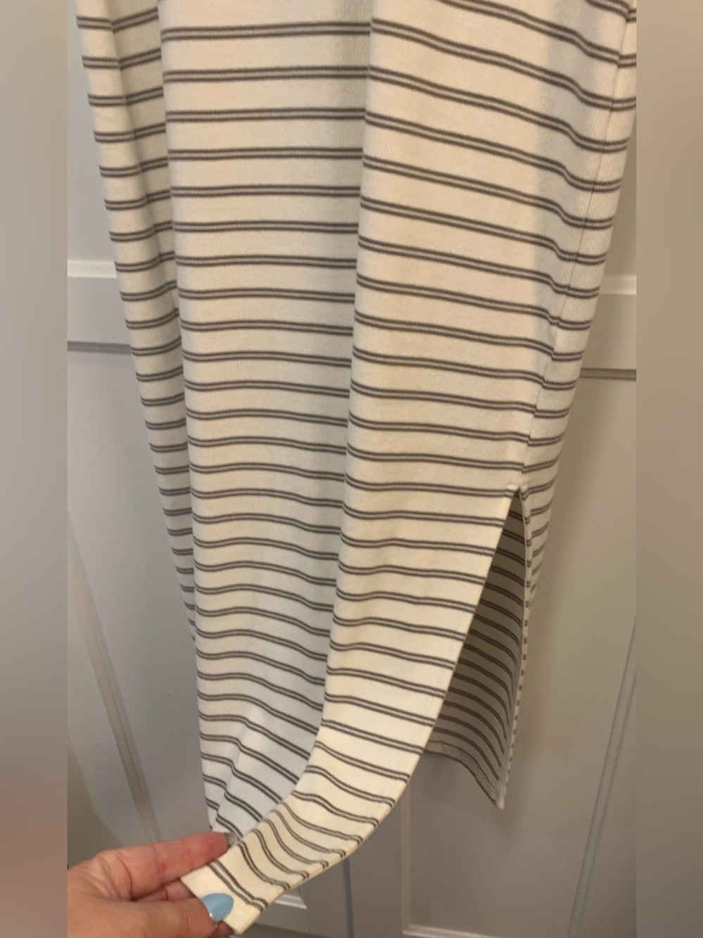 Old Navy Cream & Taupe Striped Maxi Dress | Size Large - Picture 3 of 5